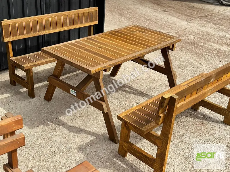 Ahşap Sırt Dayamalı Bahçe Mobilyası